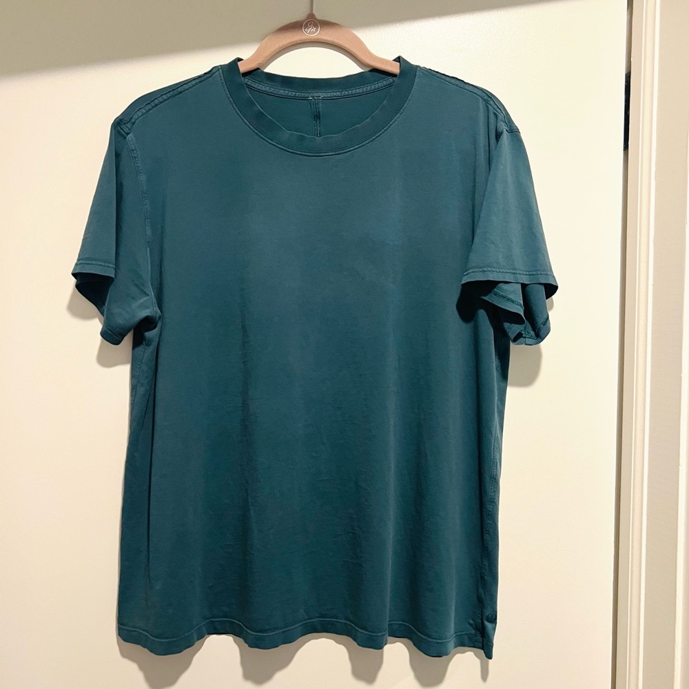 Lululemon All Yours Cotton T-Shirt, size 8, dark teal.